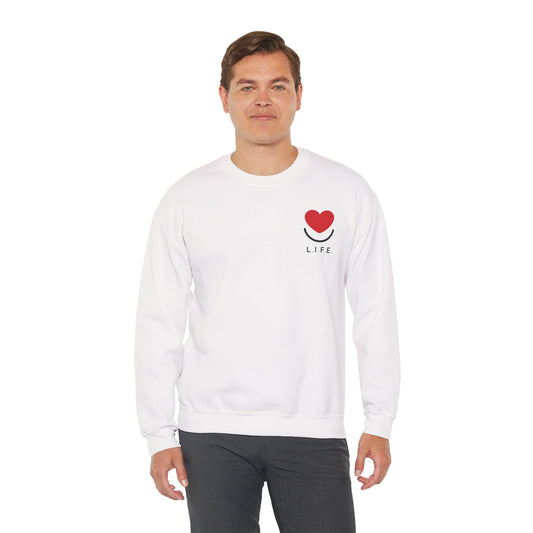 L.I.F.E. "Love is for Everyone" All Heart Men's Graphic Crewneck Sweatshirt