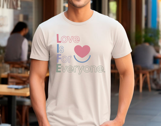 L.I.F.E. "Love is for Everyone" Color Pop Men's Graphic T-Shirt