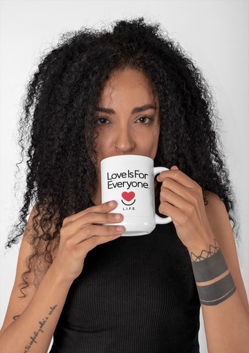 L.I.F.E.® "Love is for Everyone" Pour a Little Love Ceramic Coffee Mug 11oz