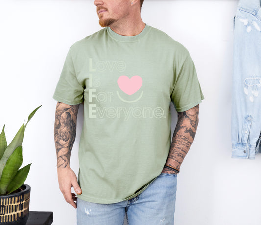 L.I.F.E. "Love is for Everyone" Colorful Expressions Men's Graphic T-Shirt