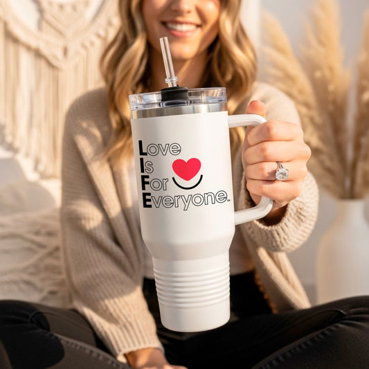 L.I.F.E. "Love is for Everyone" Joy to Go Insulated Travel Mug 40oz