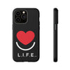 L.I.F.E.® "Love is for Everyone" Heart Phone Case (Black)