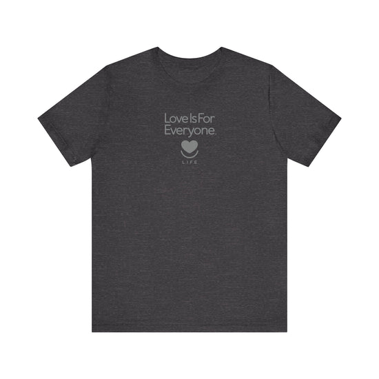 Men's Strong Spirit Tonal Tee laid flat, front with subtle L.I.F.E. tonal design.