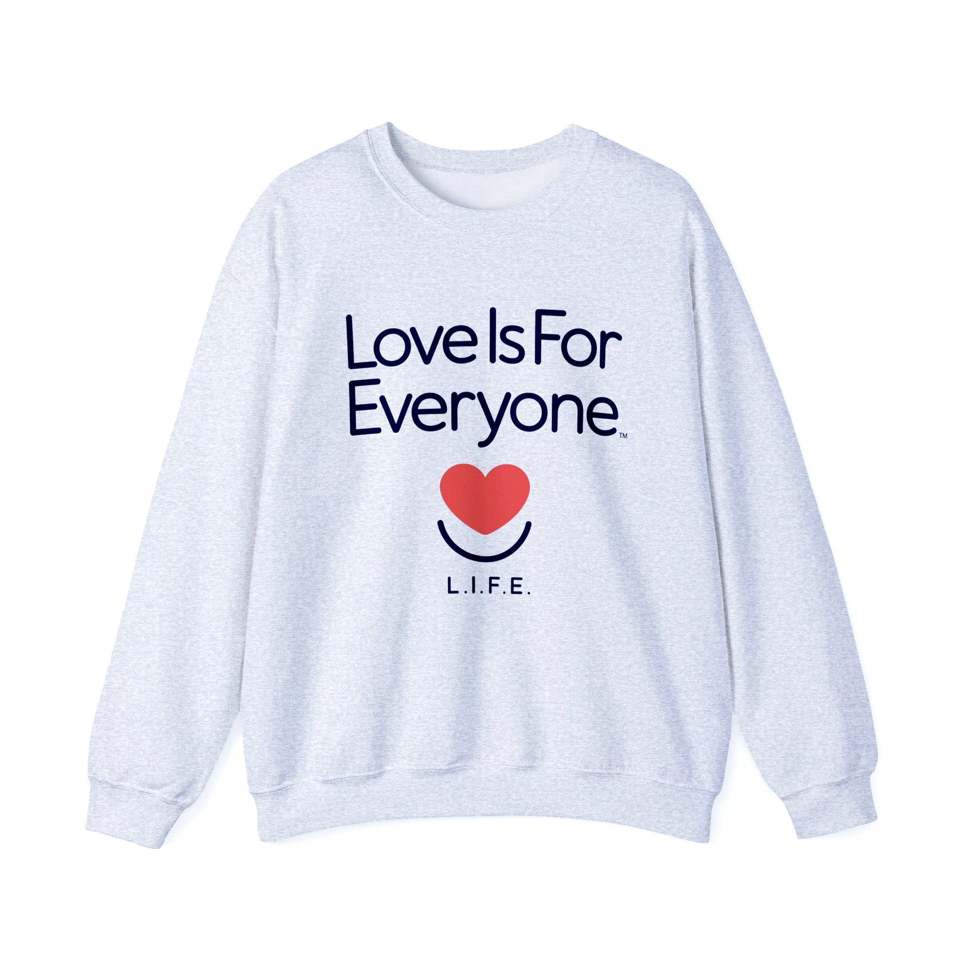 Women's ash Classic Crewneck laid flat, front with ribbed collar and hem.