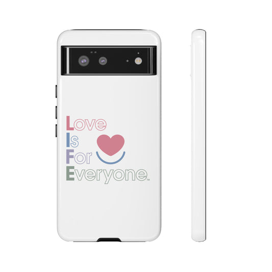 L.I.F.E. "Love is for Everyone" Color Pop Phone Case (White)