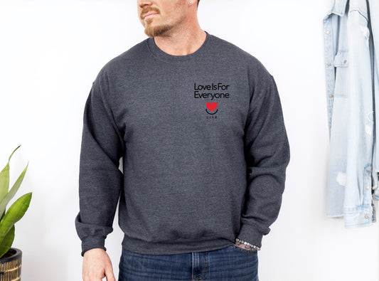 L.I.F.E. "Love is for Everyone" Love Subtly Stated Men's Graphic Crewneck Sweatshirt