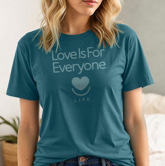 L.I.F.E. "Love is for Everyone" Strong Spirit Tonal Women's Graphic T-Shirt