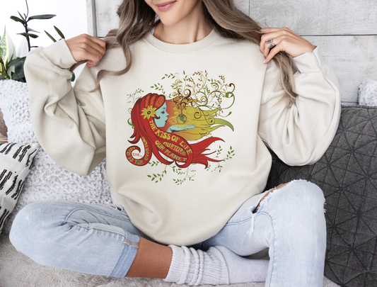L.I.F.E.® "Love is for Everyone" Kiss of Life Women's Retro Graphic Crewneck Sweatshirt