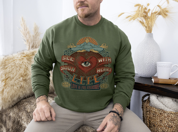 L.I.F.E.® "Love is for Everyone" Seeing Heart Men's Graphic Sweatshirt