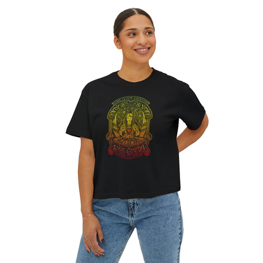 L.I.F.E.® "Love is for Everyone" Love Gypsy Women's Graphic Crop T-Shirt