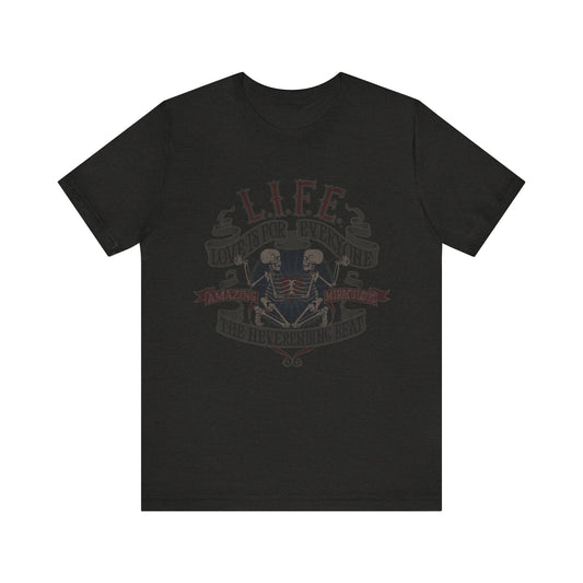 L.I.F.E.® "Love is for Everyone" Siamese Skeletons Men's Graphic Tee