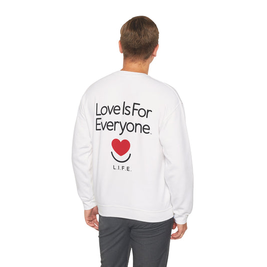 L.I.F.E. "Love is for Everyone" All Heart Men's Graphic Crewneck Sweatshirt