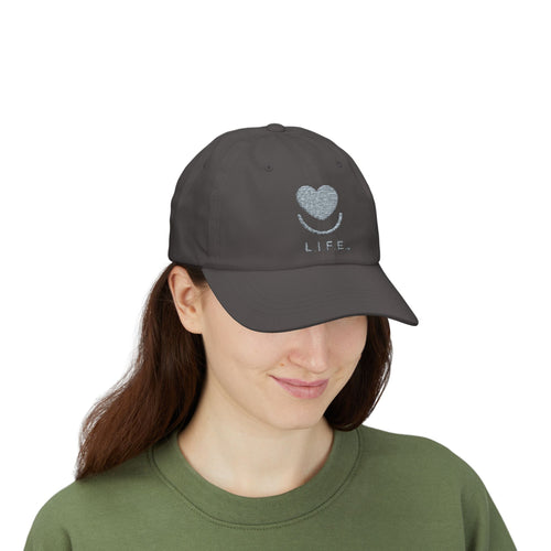 L.I.F.E. Love is for Everyone Embroidered Classic Tonal Dad Hat Dark Grey