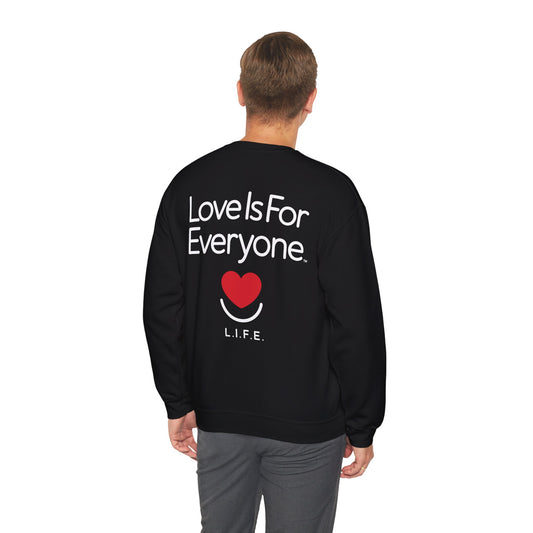 Men's/Unisex L.I.F.E.® "Love is for Everyone" All Heart Crewneck Sweatshirt