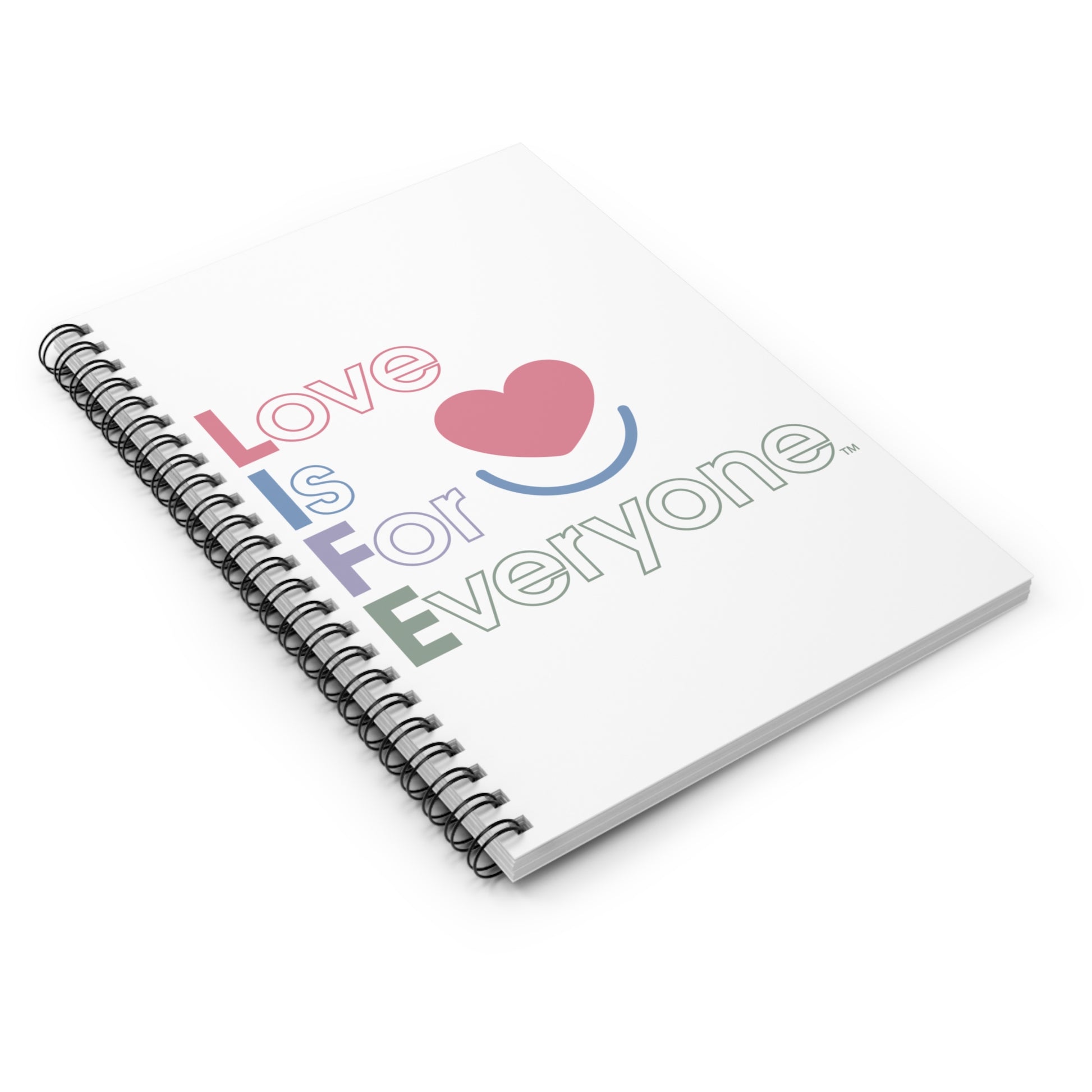 Diagonal shot of L.I.F.E. Color Pop spiral notebook highlighting spiral cover.
