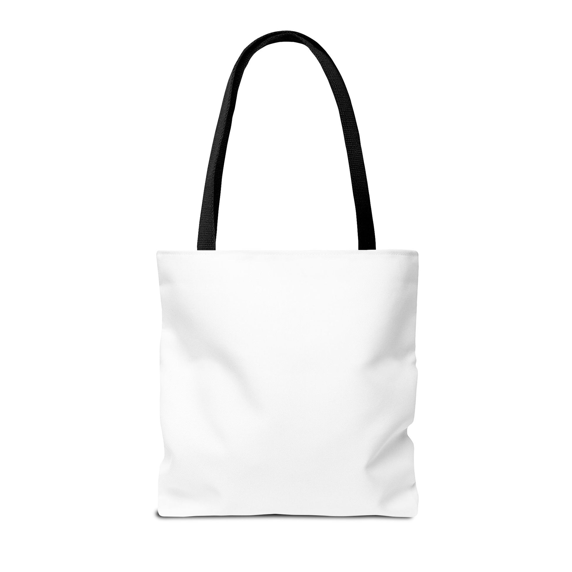 Back view "Love is for Everyone" tote back with black reinforced handles. 