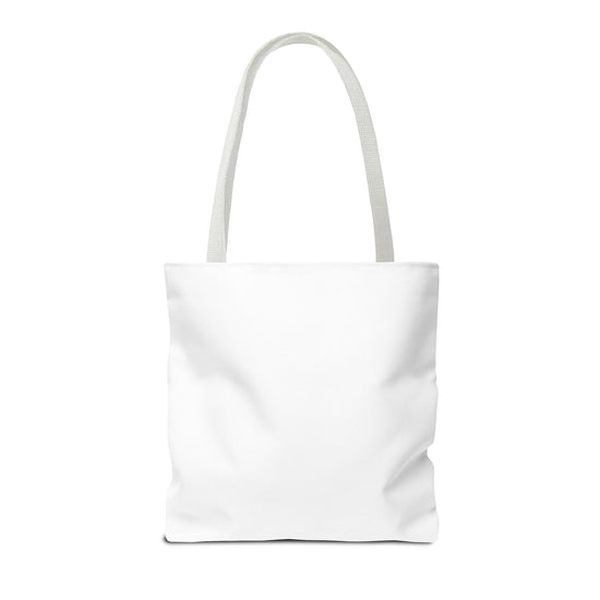 Back studio view of Signature tote showing clean panel and handle placement. 